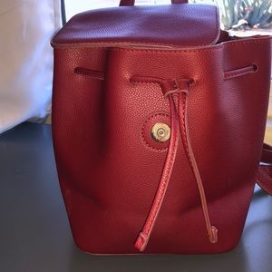 Red backpack purse